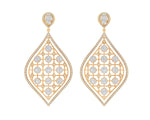 Load image into Gallery viewer, Diamond & Gold Net Center Earrings - 1687366891