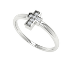 Load image into Gallery viewer, Cross Siver Diamond Ring - 1687447412