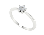 Load image into Gallery viewer, Silver Flower Diamond Ring - 1687447405