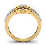 Load image into Gallery viewer, Four Petal Flower with Diamond Center & Band Ring - 1687447552