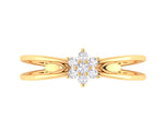 Load image into Gallery viewer, Flower Diamond Design with Gold Leaf Ring - 1687447622