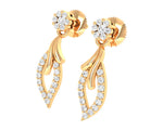 Load image into Gallery viewer, Leafy Golden & Diamond Earrings - 1687447778