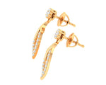 Load image into Gallery viewer, Leafy Golden & Diamond Earrings - 1687447778