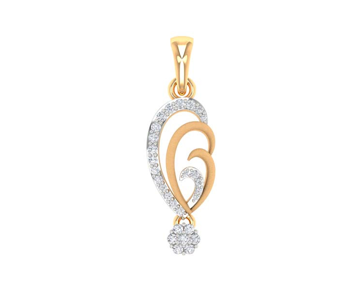 Contemporary Stylish Gold & Diamond Pendent - 1687447800