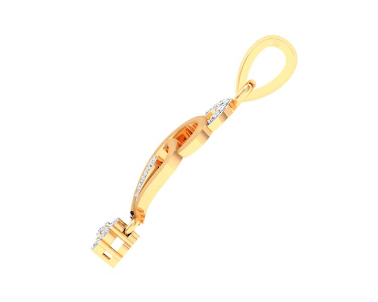 Contemporary Stylish Gold & Diamond Pendent - 1687447800