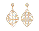 Load image into Gallery viewer, Diamond &amp; Gold Net Center Earrings - 1687366891
