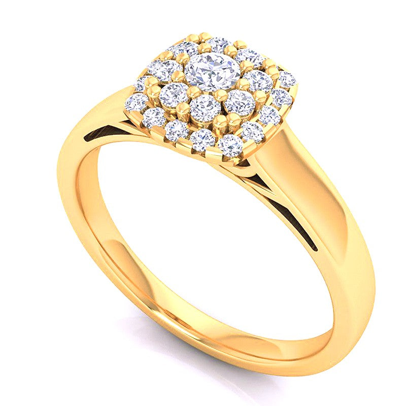Square Top Fully Encrusted Diamond Ring - 1687447789