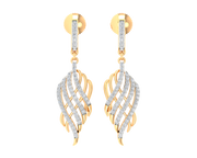 Wavy Diamond & Gold Earrings - 1687447784