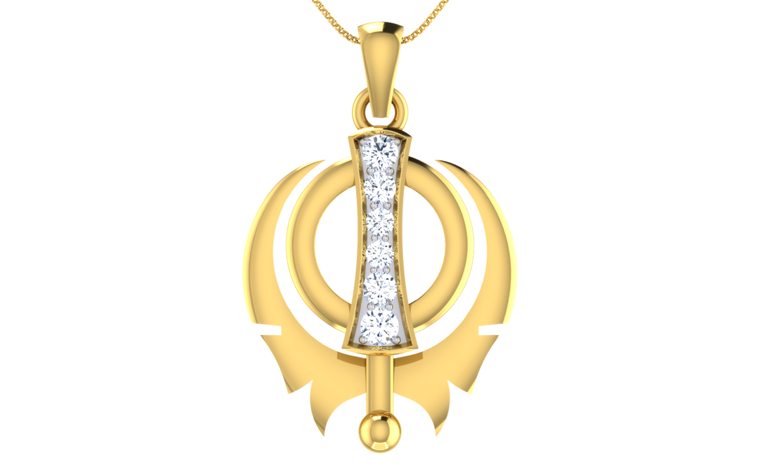 Enticing Gold & Diamond Pendent - 1687366058