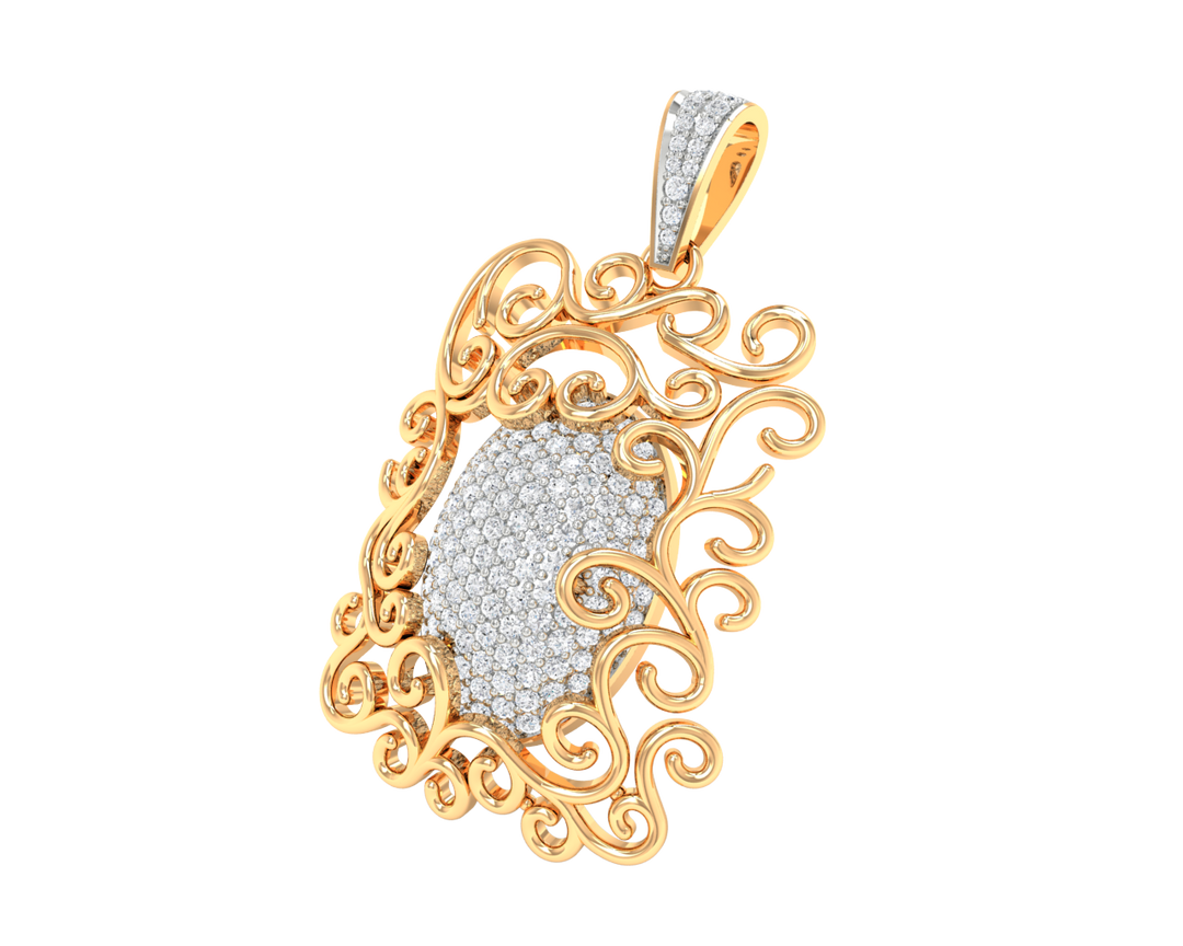 Detailed Frame Earrings with Oval Center - 1687366075