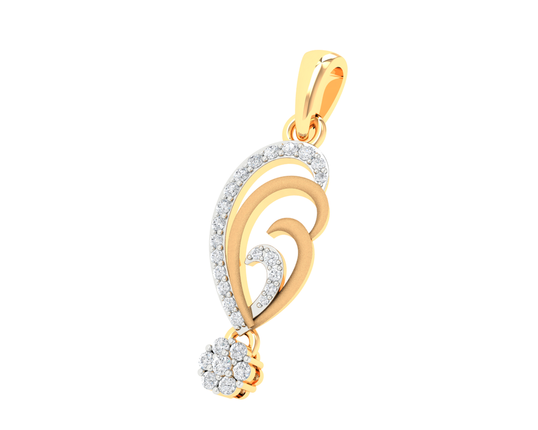 Contemporary Stylish Gold & Diamond Pendent - 1687447800