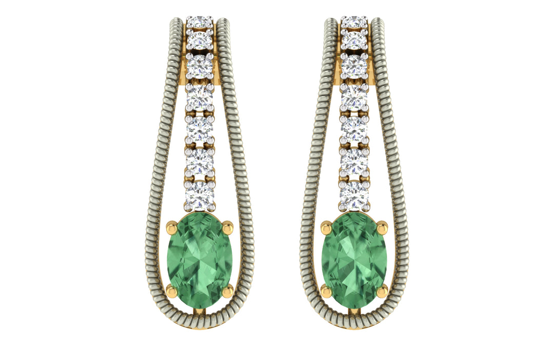 Stunning Danglers with Emerald - 1687366982