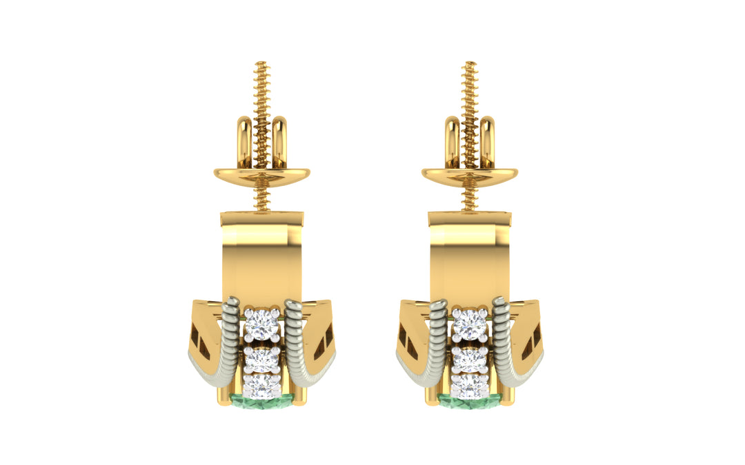Stunning Danglers with Emerald - 1687366982