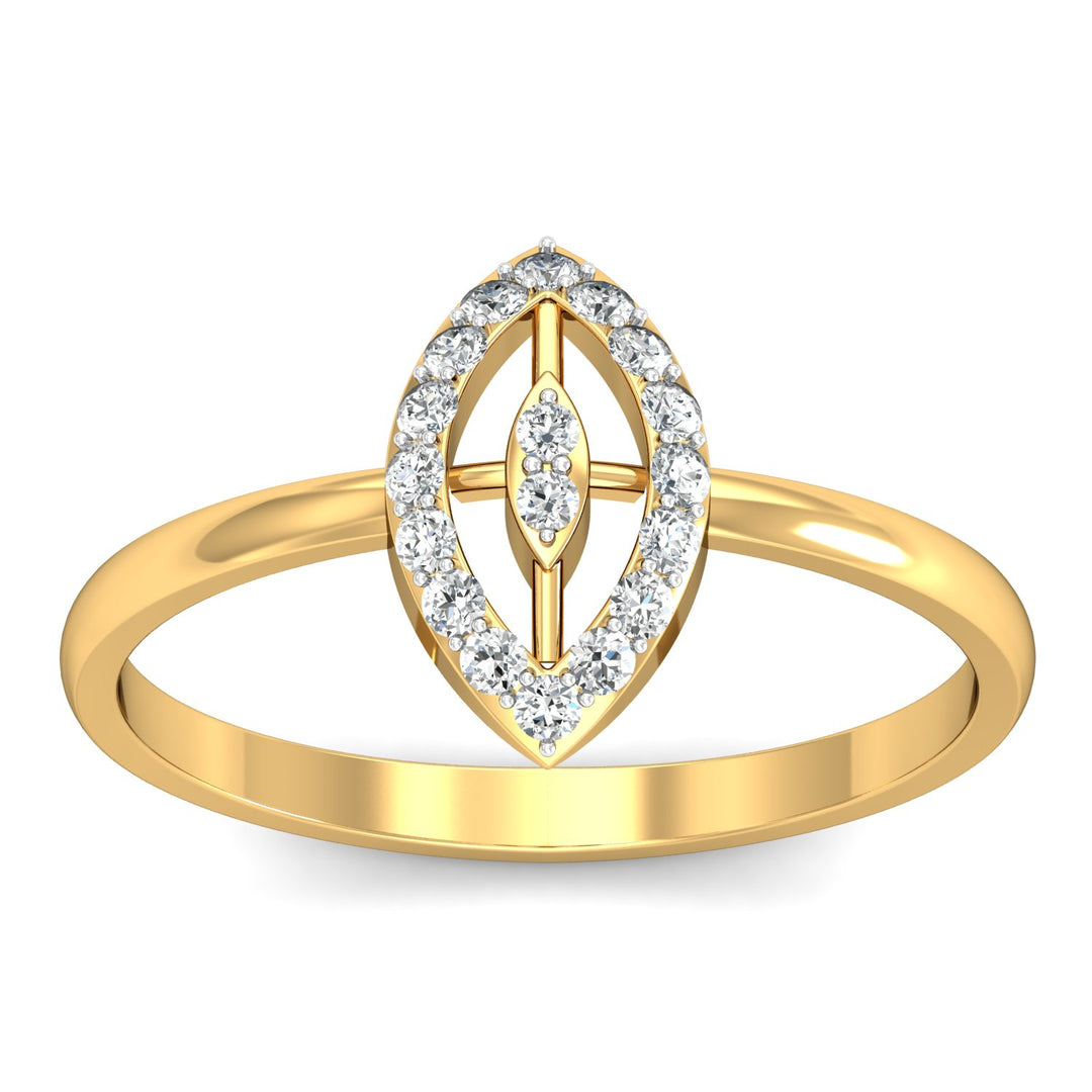 Duplex Oval Shaped Diamond Ring - 1687447362
