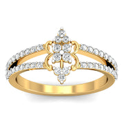 Crown-Like Ring with Diamond Band - 1687447547