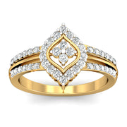 Spade Shaped Diamond Border Ring - 1687447540