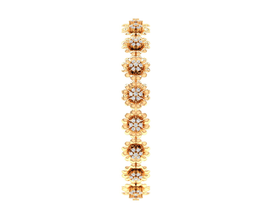 Blooming Gold & Diamond Bracelet - 1687366667