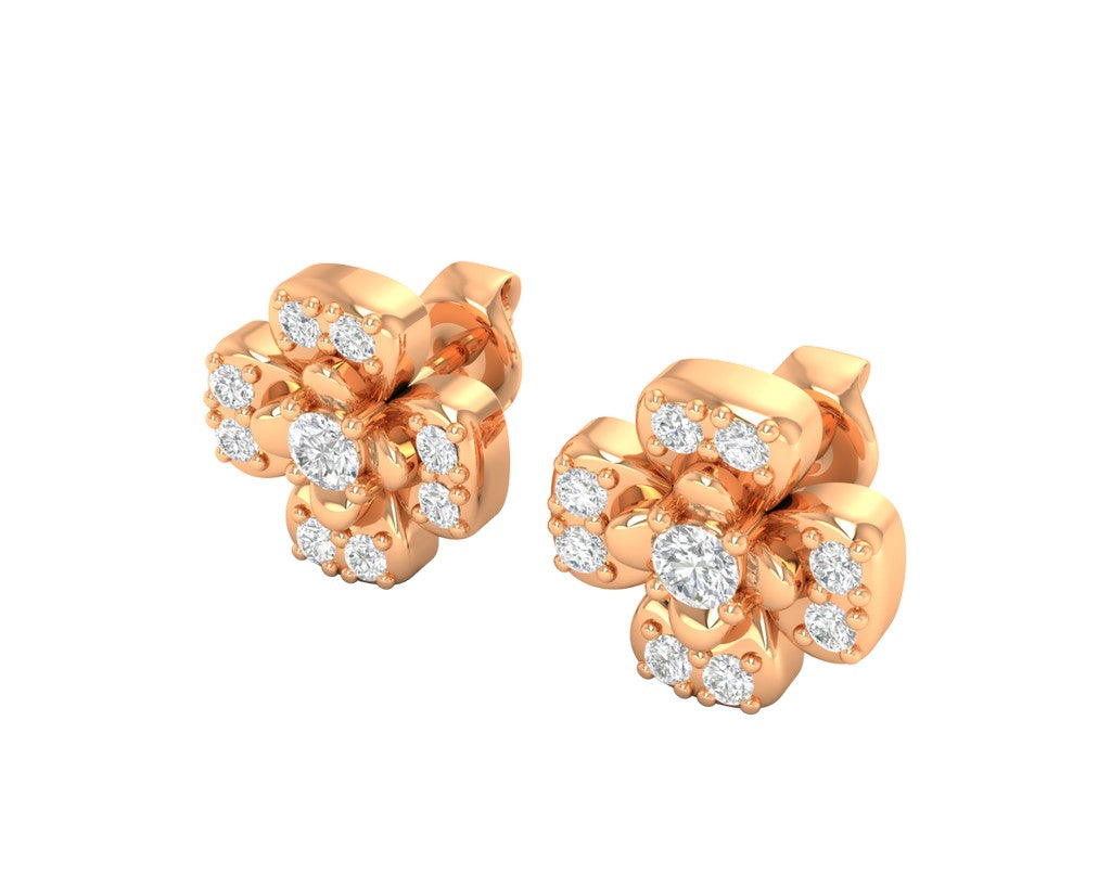 Stylish Blooming Flower Earrings - 1687366893