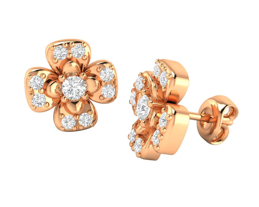 Stylish Blooming Flower Earrings - 1687366893