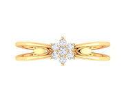 Flower Diamond Design with Gold Leaf Ring - 1687447622