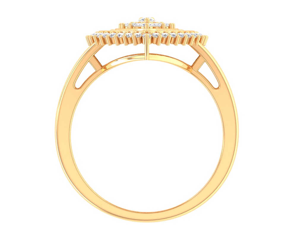 14K Yellow Gold Diamond Ring - 1687361853