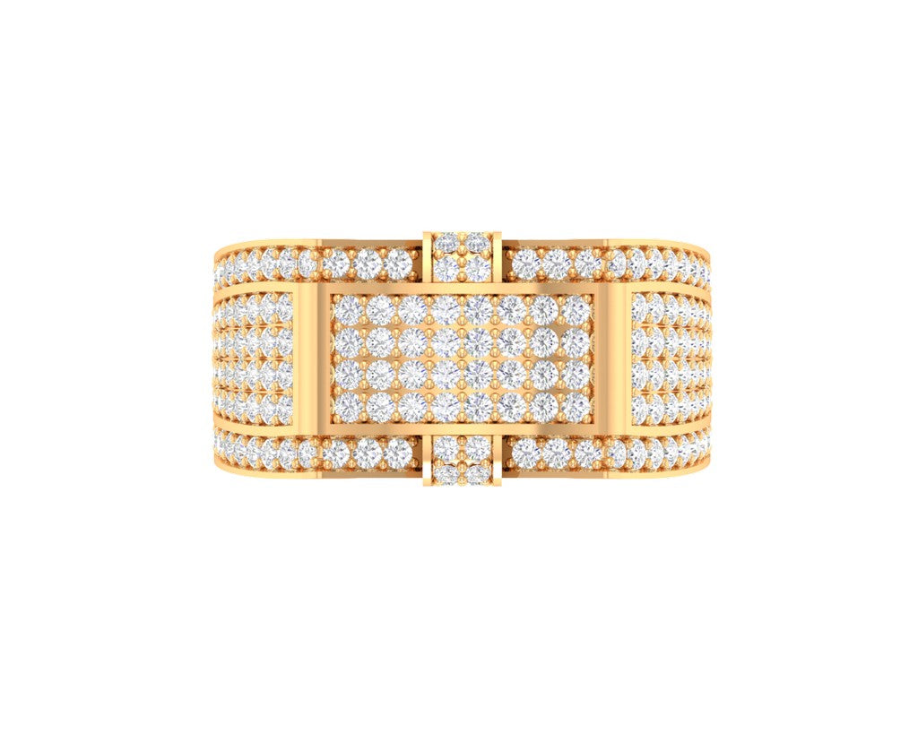 Bow Shaped Thick Diamond Band Ring - 1687447635