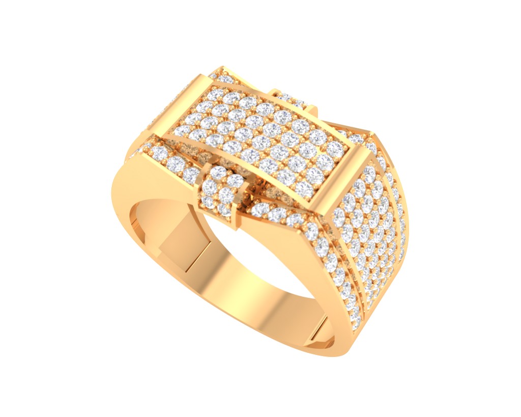 Bow Shaped Thick Diamond Band Ring - 1687447635