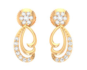 Curled Danglers with Floral Top - 1687366973