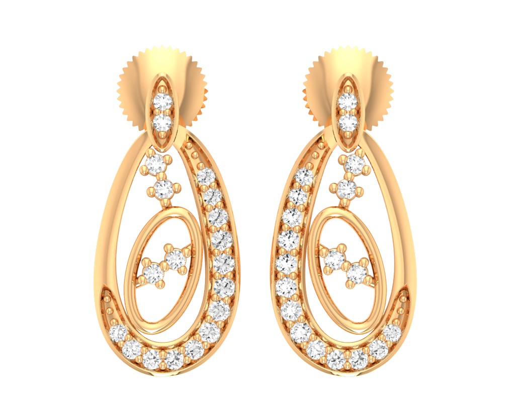 Artistic Diamond Earrings - 1687367142