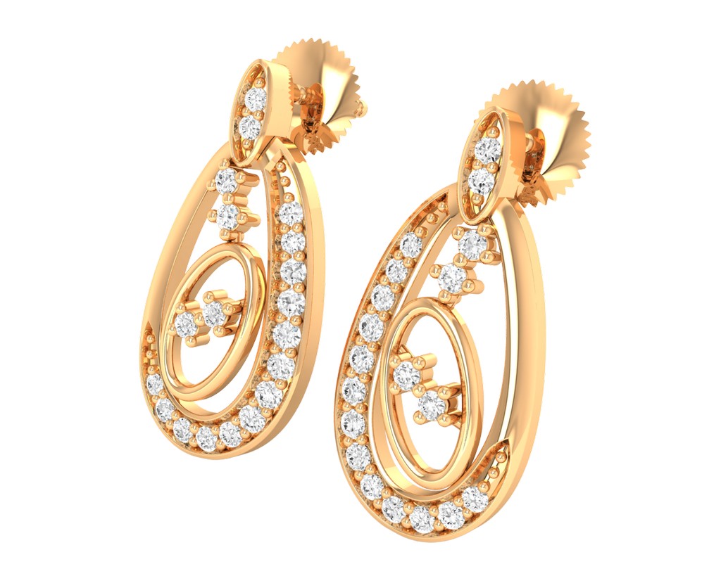 Artistic Diamond Earrings - 1687367142