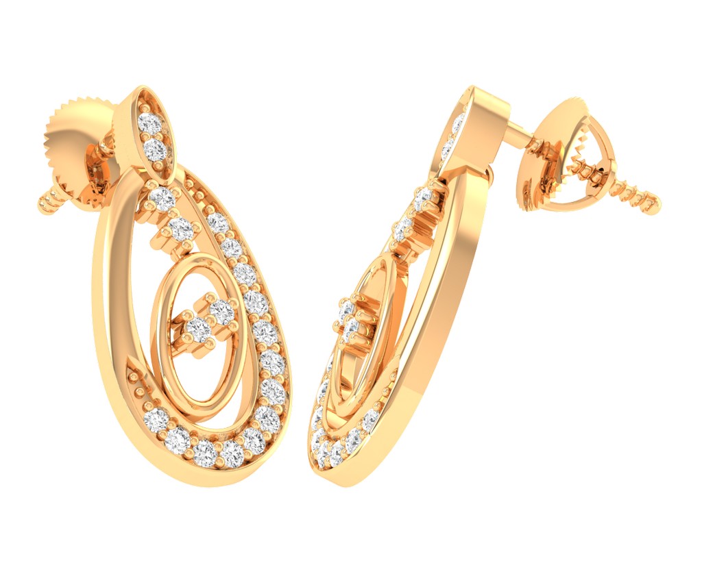 Artistic Diamond Earrings - 1687367142